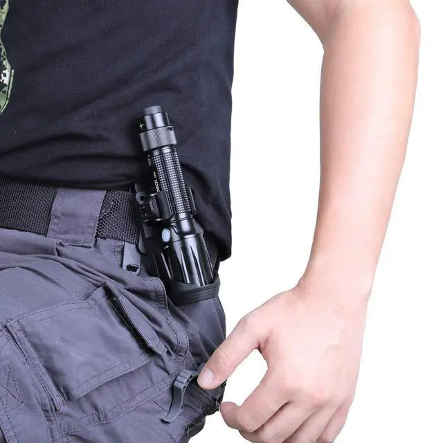 Alt view image 2 of 6 - Nextorch V5 Tactical Flashlight Holster with Lever Side Lock System Only for 1"-1.25" Diameter Flashlight Holster Head Diameter 0.78"-1.18" Bottom Diameter 1.18")