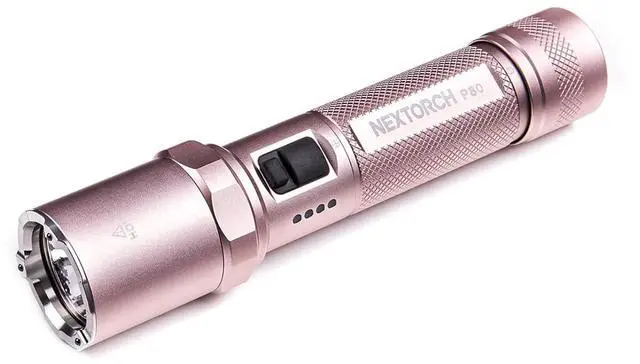 Main image of NEXTORCH P80 2100lm Rechargeable Flashlight Rose Gold | High Lumens Rechargeable Flashlight with 5 Modes, IPX7 EDC Flash Light for Camping, Outdoor, Hiking, Night Dog Walking