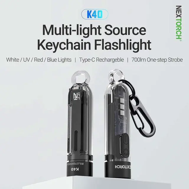 Alt view image 2 of 7 - NEXTORCH K40 Multi-Light Source Keychain Flashlight