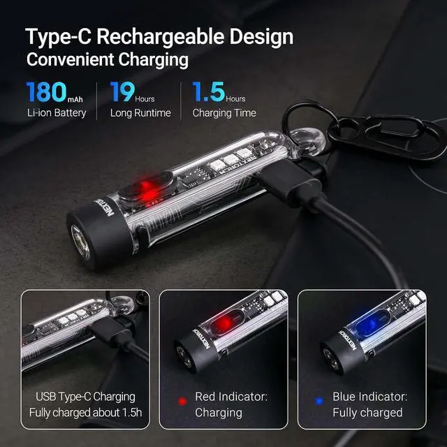 Alt view image 7 of 7 - NEXTORCH K40 Multi-Light Source Keychain Flashlight
