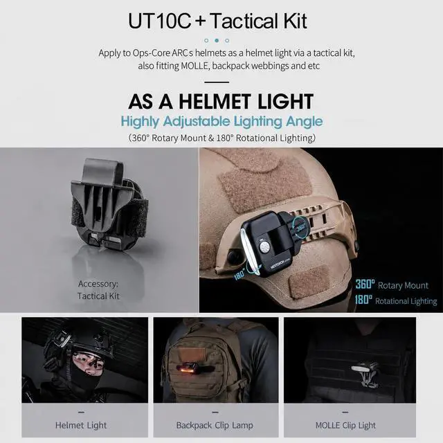 Alt view image 6 of 7 - NEXTORCH UT10C Multi-Functional Clip Light & Headlamp USB-C Rechargeable | 170 Lumens Portable LED Light & Red Light, Ultra-Lightweight Utility Light for Cap, Bike, Camping, Dog Walking, Auto Repair