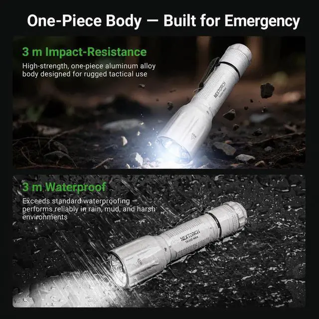 Alt view image 7 of 7 - NEXTORCH TA30D MAX 4000 High Lumens Tactical Flashlight LED Rechargeable | Micro-Arc Oxidation Coating with Professional 5 Modes 450 Meters Beam for Outdoor Operations, Night Searches, Patrol, etc