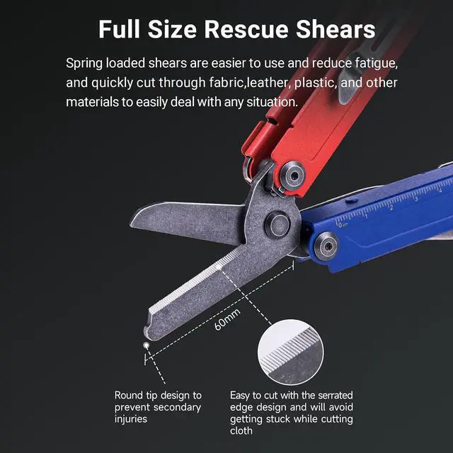 Alt view image 6 of 7 - NEXTORCH PIONEER MT20 15-IN-1 Multi-tools Full-Size,Versatile Multi-tool Set with Scissors Needle Nose Pliers Pocket Clip Multi-tool