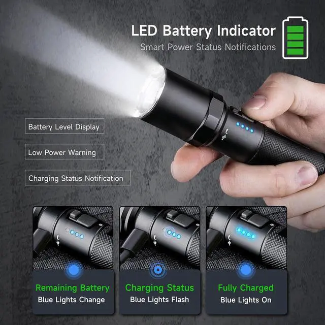 Alt view image 3 of 7 - NEXTORCH P81 Flashlight Black3700 Lumens High Performance Flashlight
