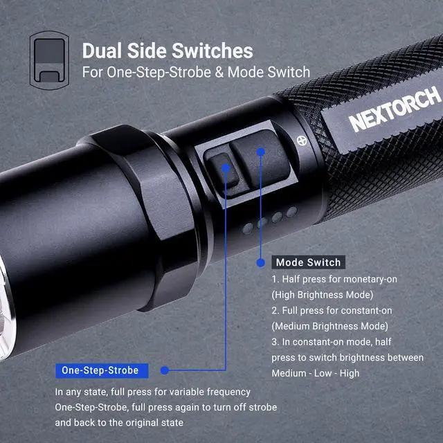 Alt view image 6 of 7 - NEXTORCH P81 Flashlight Black3700 Lumens High Performance Flashlight