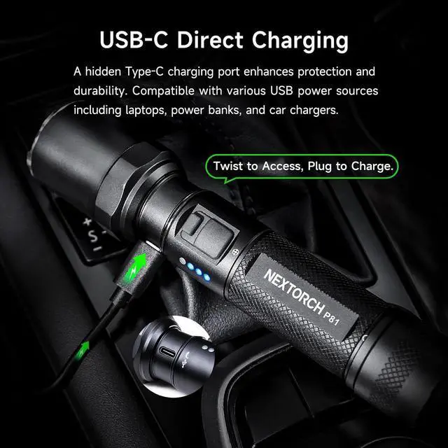 Alt view image 7 of 7 - NEXTORCH P81 Flashlight Black3700 Lumens High Performance Flashlight