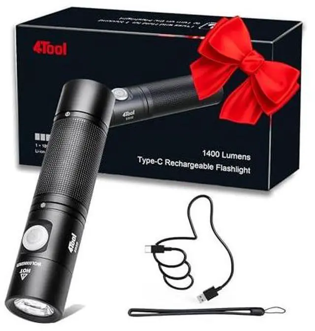 Main image of NEXTORCH 4TOOL 1400 Lumens Rechargeable High Lumens Type-C USB Mini LED Flashlights Compact EDC Pocket Torch for Camping Hiking Police Law Enforcement Hunting