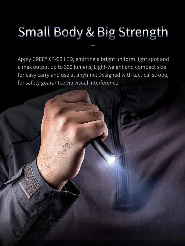 Alt view image 3 of 7 - NEXTORCH 330 Lumens Rechargeable USB LED Penlight Pocket-Size Compact Mini Torch