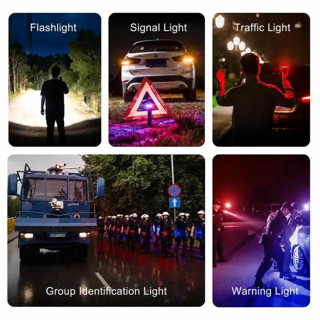 Alt view image 4 of 7 - NEXTORCH P83 Police Tactical Flashlight 2100 Lumens LED Rechargeable 380m | 380 Meter White with Red & Blue Warning Signal Light, USB-C Charging, 3400mAh Battery for Outdoor, Patrol, Camping, Duty