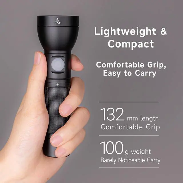 Alt view image 3 of 7 - NEXTORCH ED30 EDC Flashlight 1000 Lumens | 550m Ultra Long-Range Beam, Compact Design with USB-C Charging, Waterproof, Perfect for Outdoor, Camping