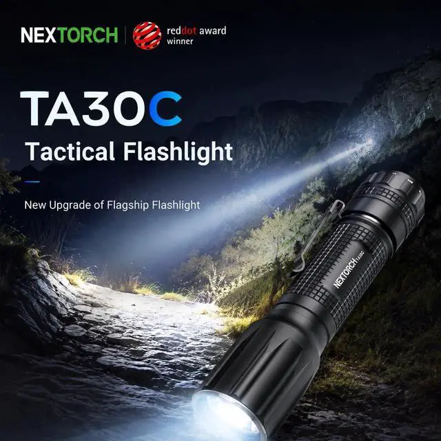 Alt view image 2 of 7 - NEXTORCH TA30C 1600 Lumens Pocket Flashlight High Performance LED Flashlight for Outdoor