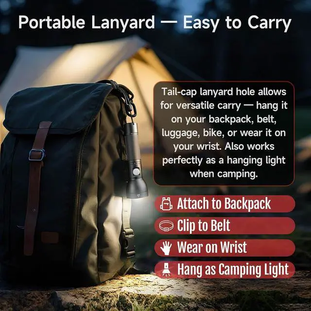 Alt view image 7 of 7 - NEXTORCH ED30 EDC Flashlight 1000 Lumens | 550m Ultra Long-Range Beam, Compact Design with USB-C Charging, Waterproof, Perfect for Outdoor, Camping