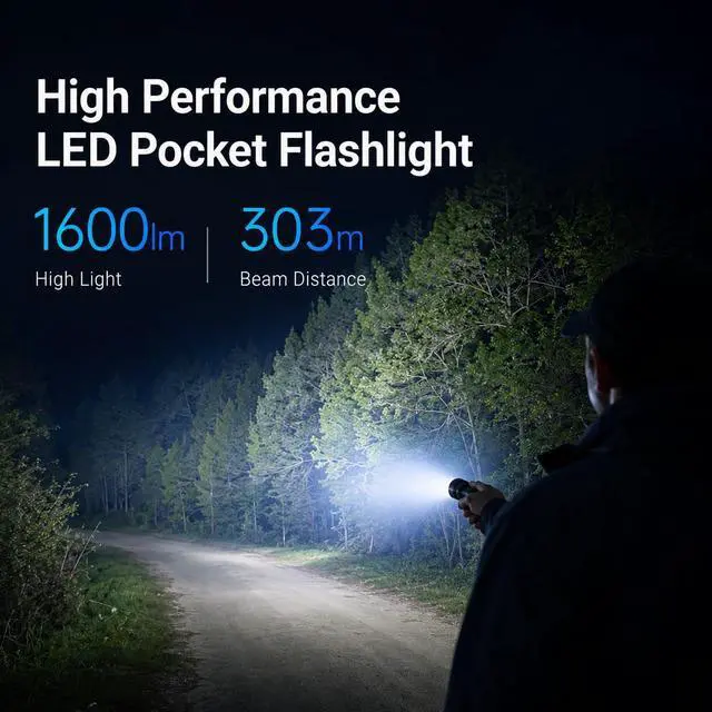Alt view image 3 of 7 - NEXTORCH TA30C 1600 Lumens Pocket Flashlight High Performance LED Flashlight for Outdoor