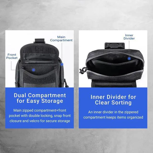 Alt view image 4 of 7 - NEXTORCH Pouch Multipurpose Waist Bag Holster Waist Belt Bag with Zipper