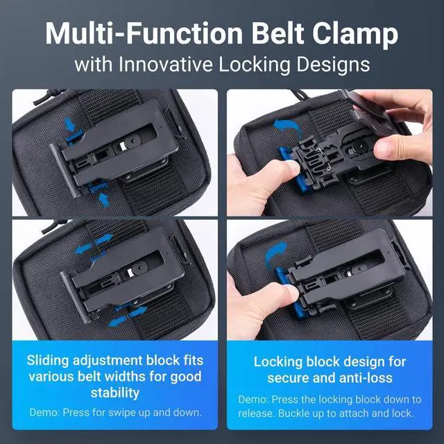 Alt view image 6 of 7 - NEXTORCH Pouch Multipurpose Waist Bag Holster Waist Belt Bag with Zipper