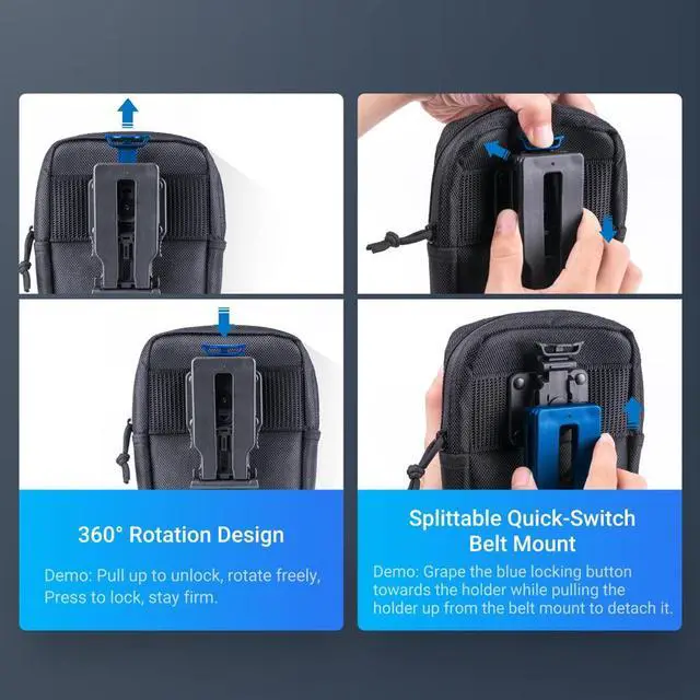 Alt view image 7 of 7 - NEXTORCH Pouch Multipurpose Waist Bag Holster Waist Belt Bag with Zipper