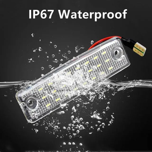 Alt view image 4 of 7 - Yankok LED License Plate Lights Compatible with Toyota 4Runner 1996-2024 Sequoia 2008-2022 6000K Xenon White 24-SMD Tag Lamps Assembly