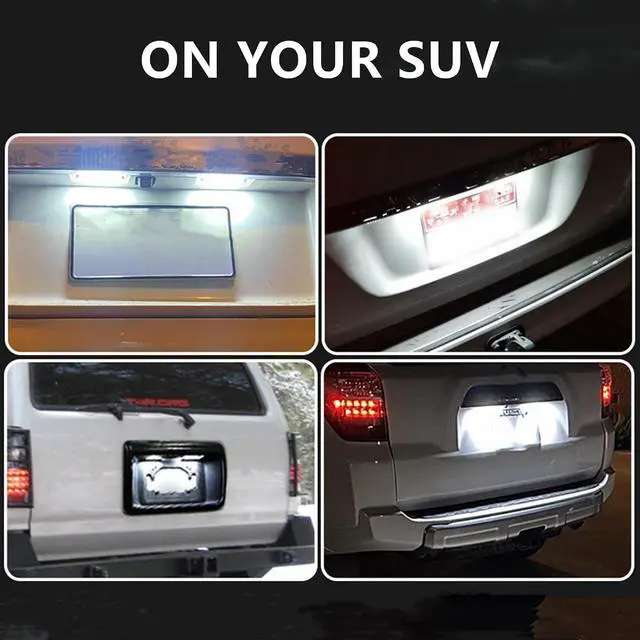 Alt view image 7 of 7 - Yankok LED License Plate Lights Compatible with Toyota 4Runner 1996-2024 Sequoia 2008-2022 6000K Xenon White 24-SMD Tag Lamps Assembly