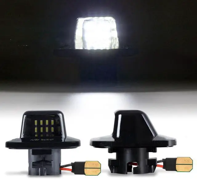 Main image of Yankok LED License Plate Lights Compatible with Chevy Blazer S10 C1500 K1500 Silverado Suburban Tahoe GMC Yukon Sonoma 1988-1999 Black Housing