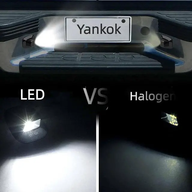 Alt view image 2 of 7 - Yankok LED License Plate Lights Compatible with Chevy Blazer S10 C1500 K1500 Silverado Suburban Tahoe GMC Yukon Sonoma 1988-1999 Black Housing