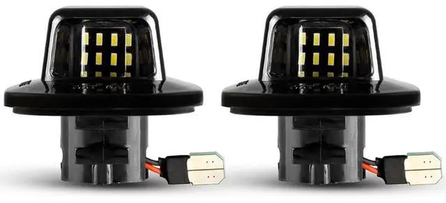 Alt view image 6 of 7 - Yankok LED License Plate Lights Compatible with Chevy Blazer S10 C1500 K1500 Silverado Suburban Tahoe GMC Yukon Sonoma 1988-1999 Black Housing