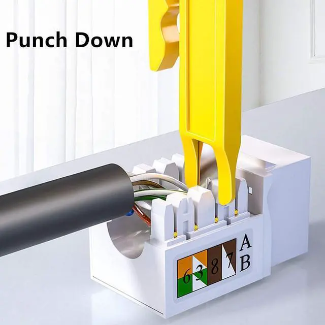 Alt view image 4 of 7 - Yankok Mini Stripper/Cutter/Punch Down Tool 5 Pcs Yellow Strip Cut and Punch Down for UTP STP FTP Cables, Network and Telephone Cable, Ethernet Patch Panel Block and 10-30 AWG Gauge Wires