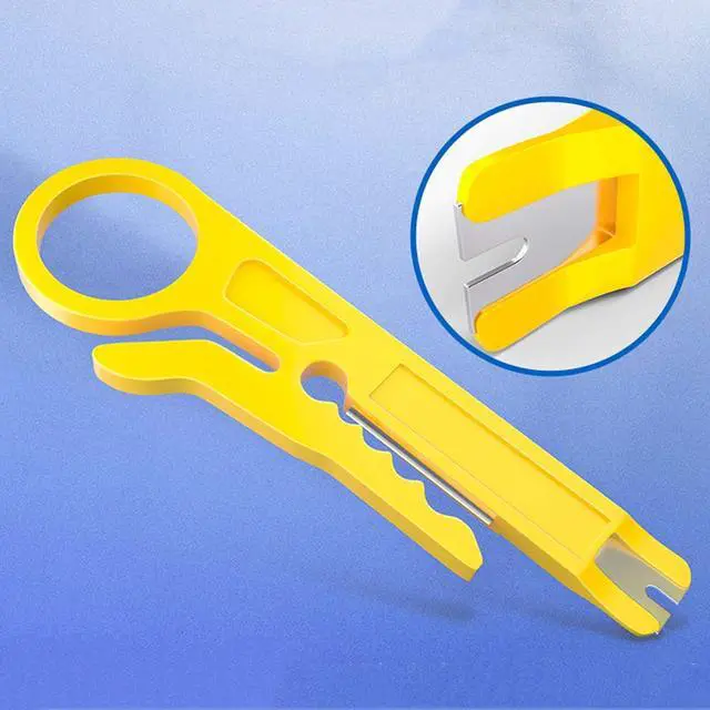 Alt view image 6 of 7 - Yankok Mini Stripper/Cutter/Punch Down Tool 5 Pcs Yellow Strip Cut and Punch Down for UTP STP FTP Cables, Network and Telephone Cable, Ethernet Patch Panel Block and 10-30 AWG Gauge Wires