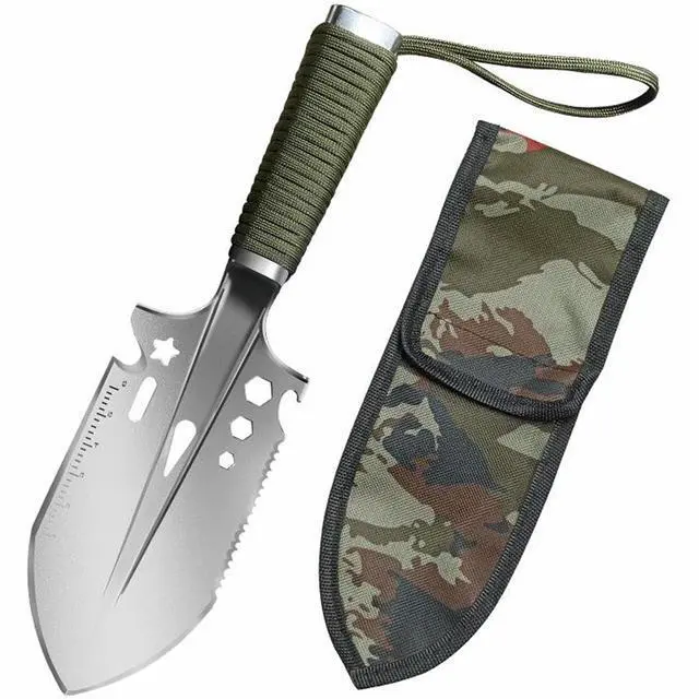 Main image of Yankok 10" Multifunction Mini Hand Shovel, 9 in 1 Ultralight Stainless Steel Trowel with Carry Pouch for Camping Gardening Hiking Outdoor Survival