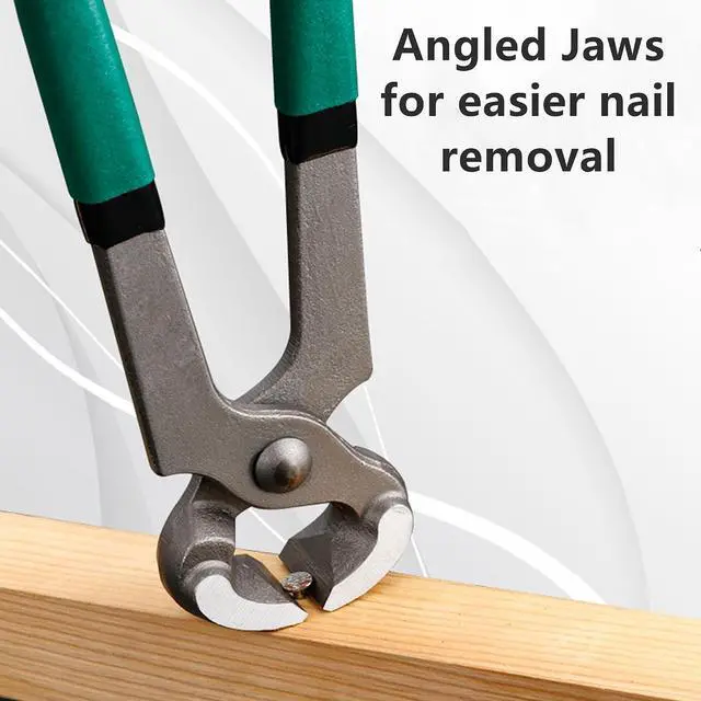 Alt view image 3 of 7 - Yankok 6" Nail Puller Tool, 0.71in. Jaw Clearance Green Handle Grip, Nails Screws Trims Wires, and Staples Leverage Pliers Pincer, Labor-Saving, High Hardness, Durability and Rusting