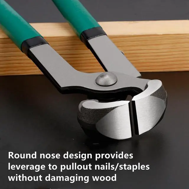 Alt view image 5 of 7 - Yankok 6" Nail Puller Tool, 0.71in. Jaw Clearance Green Handle Grip, Nails Screws Trims Wires, and Staples Leverage Pliers Pincer, Labor-Saving, High Hardness, Durability and Rusting