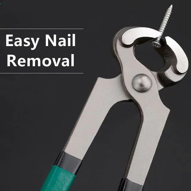 Alt view image 4 of 7 - Yankok 6" Nail Puller Tool, 0.71in. Jaw Clearance Green Handle Grip, Nails Screws Trims Wires, and Staples Leverage Pliers Pincer, Labor-Saving, High Hardness, Durability and Rusting