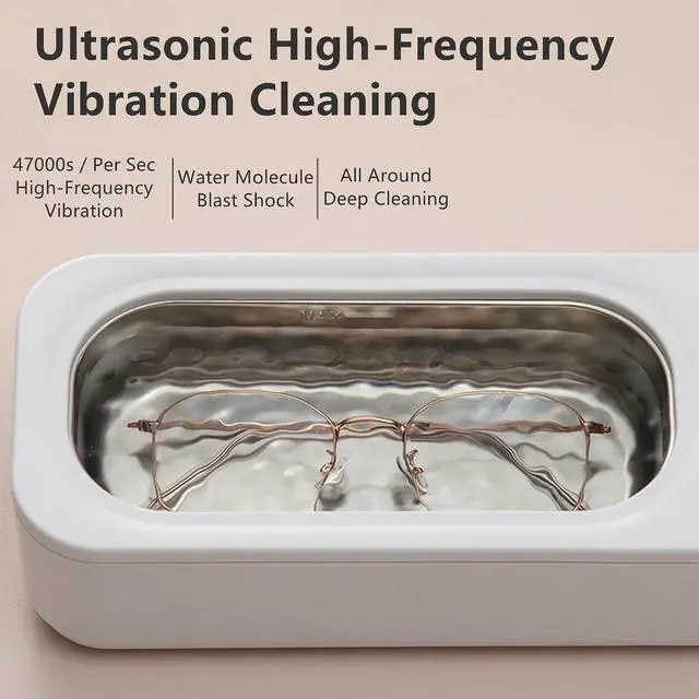 Alt view image 3 of 7 - Yankok Ultrasonic Jewelry Cleaner 47000Hz High-Frequency Vibration with Two Mode Adjustment DC12V 18W 301ml-500ml 304 Stainless Steel Portable Sonic Clean Machine