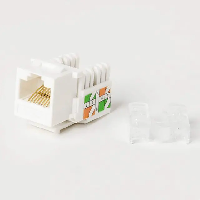Alt view image 2 of 7 - Yankok CAT6 RJ45 Keystone Jack 5 Pack 90 Degree Punch Down, Female Connectors UL Listed, Supports 110/Krone Dual-Type Termination 23/24 AWG Ethernet Cables, Transparent Cap
