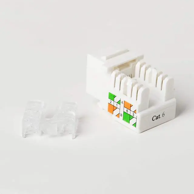 Alt view image 4 of 7 - Yankok CAT6 RJ45 Keystone Jack 5 Pack 90 Degree Punch Down, Female Connectors UL Listed, Supports 110/Krone Dual-Type Termination 23/24 AWG Ethernet Cables, Transparent Cap