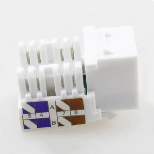 Alt view image 7 of 7 - Yankok CAT6 RJ45 Keystone Jack 5 Pack 90 Degree Punch Down, Female Connectors UL Listed, Supports 110/Krone Dual-Type Termination 23/24 AWG Ethernet Cables, Transparent Cap