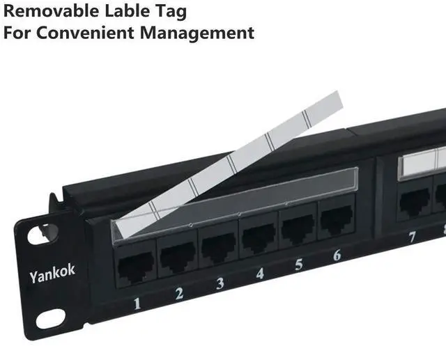 Alt view image 6 of 7 - Yankok [CAT6 24 Port Patch Panel Supports Back CAT5/5e Rack/Wall Mount 19in.x1U Unshielded Color-Coded T568A/B Wiring (Come with Mini Punch Down Tool)