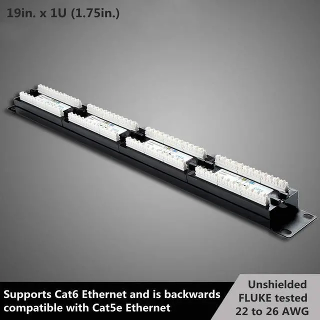 Alt view image 4 of 7 - Yankok [CAT6 24 Port Patch Panel Supports Back CAT5/5e Rack/Wall Mount 19in.x1U Unshielded Color-Coded T568A/B Wiring (Come with Mini Punch Down Tool)