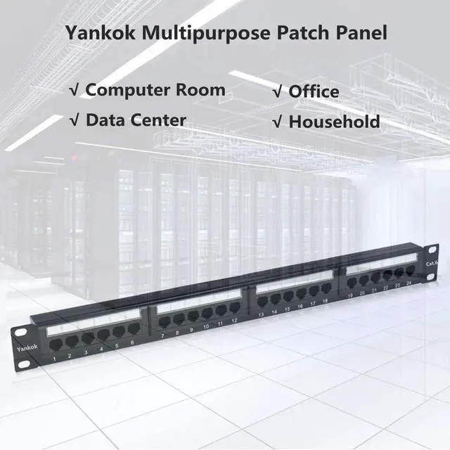 Alt view image 5 of 7 - Yankok [CAT6 24 Port Patch Panel Supports Back CAT5/5e Rack/Wall Mount 19in.x1U Unshielded Color-Coded T568A/B Wiring (Come with Mini Punch Down Tool)