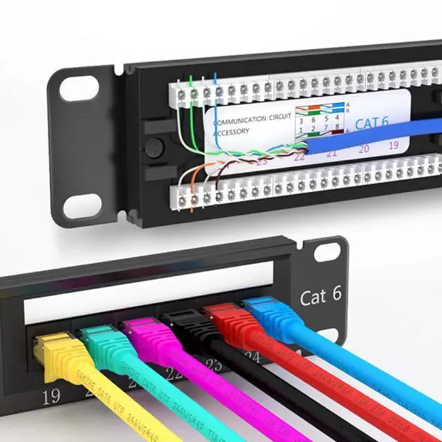 Alt view image 7 of 7 - Yankok [CAT6 24 Port Patch Panel Supports Back CAT5/5e Rack/Wall Mount 19in.x1U Unshielded Color-Coded T568A/B Wiring (Come with Mini Punch Down Tool)