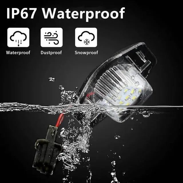 Alt view image 4 of 7 - Yankok LED License Plate Lights for Honda CR-V Civic Accord Crosstour HR-V Odyssey Insight Element FR-V Jazz Element Fit and Stream 18-SMD 6500K 3W Xenon White Tag Lamp Replacement