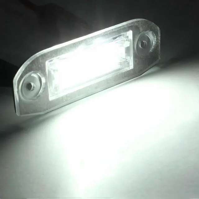 Alt view image 2 of 7 - Yankok LED License Plate Lights Compatible with Volvo C70 S40 S60 S80 V50 V60 V70 XC60 XC70 XC90 18 SMD LED 6500K Xenon White Tag Lamp Replacement