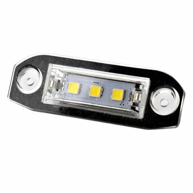 Alt view image 3 of 7 - Yankok LED License Plate Lights Compatible with Volvo C70 S40 S60 S80 V50 V60 V70 XC60 XC70 XC90 3 SMD LED 6500K Xenon White Tag Lamp Replacement