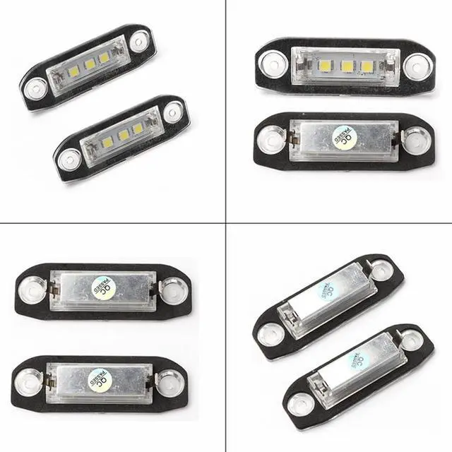 Alt view image 5 of 7 - Yankok LED License Plate Lights Compatible with Volvo C70 S40 S60 S80 V50 V60 V70 XC60 XC70 XC90 3 SMD LED 6500K Xenon White Tag Lamp Replacement