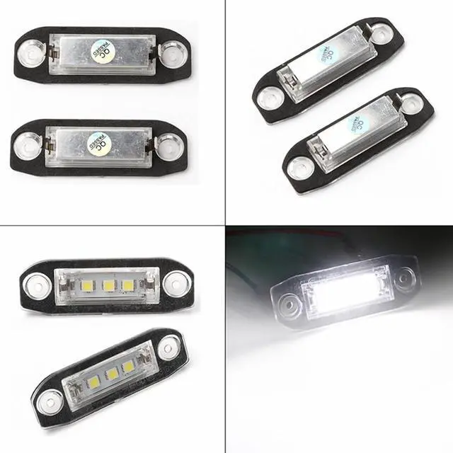 Alt view image 6 of 7 - Yankok LED License Plate Lights Compatible with Volvo C70 S40 S60 S80 V50 V60 V70 XC60 XC70 XC90 3 SMD LED 6500K Xenon White Tag Lamp Replacement