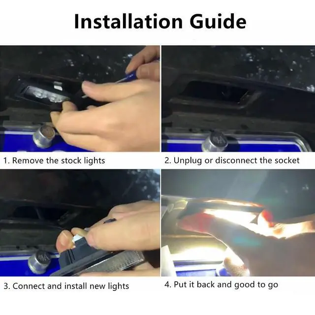 Alt view image 6 of 7 - Yankok LED License Plate Lights Compatible with Volvo C70 S40 S60 S80 V50 V60 V70 XC60 XC70 XC90 18 SMD LED 6500K Xenon White Tag Lamp Replacement