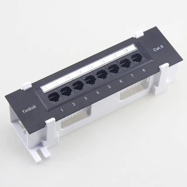 Alt view image 6 of 6 - Yankok [CAT6 8 Port Patch Panel Unshielded with Coded T568A/B Wiring for RJ45 Network Cables Rack/Wall Mount 1U (Come with Bracket & Mini Punch Down Tool)