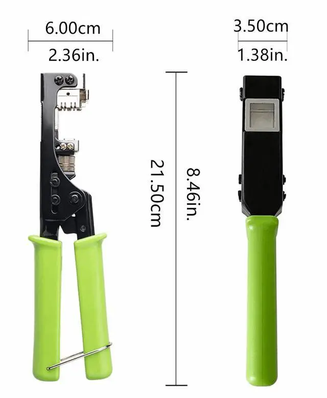 Alt view image 4 of 7 - Yankok 180 Degree Keystone Jack Punch Down Tool (Fit Specific AMP 110 Series 8 Position Jacks Only), CAT5/5e and CAT6/6A Adapter Fast Termination Crimper, One Hand Operation Green Handle