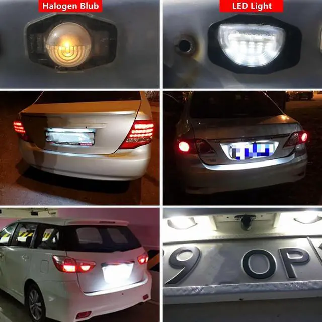 Alt view image 6 of 7 - Yankok LED License Plate Lights Compatible with Toyota Corolla 2009-2013 Sienna 2011-2020 Scion xB 2008-2015 xD 2008-2014 6000K White Tag Lamp Replacement
