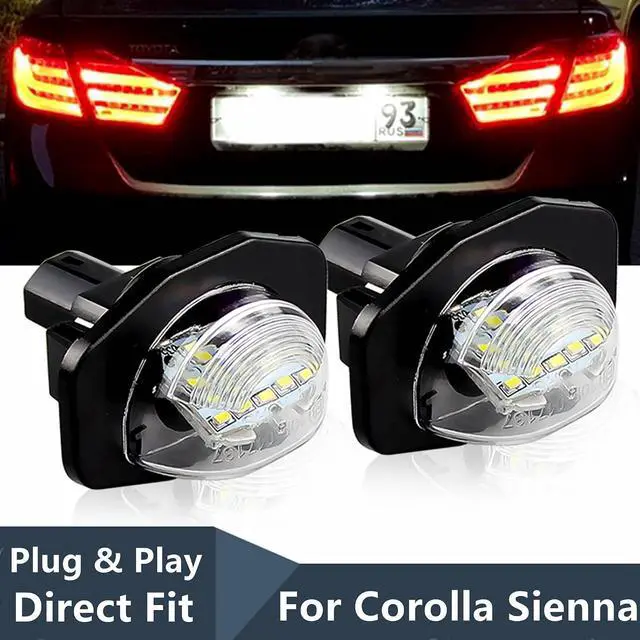 Alt view image 7 of 7 - Yankok LED License Plate Lights Compatible with Toyota Corolla 2009-2013 Sienna 2011-2020 Scion xB 2008-2015 xD 2008-2014 6000K White Tag Lamp Replacement