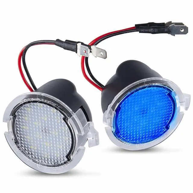 Main image of Yankok LED Side Mirror Puddle Lights 2 Pack Compatible with Ford F150 Explorer Expedition Focus C-Max Escape Edge Flex Fusion Taurus and Lincoln LS MKS MKX MKT Navigator 6000K (Blue)